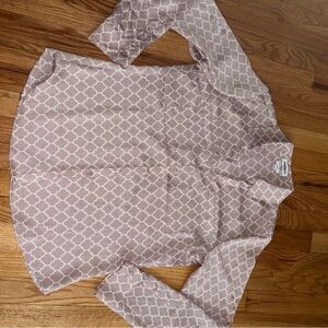 Express Light Pink Geometric Button Down Shirt